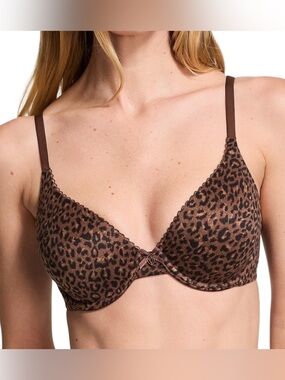 BODY BY VICTORIA Lightly Lined Smooth Demi Bra in Ganache Glam Leopard - 40C